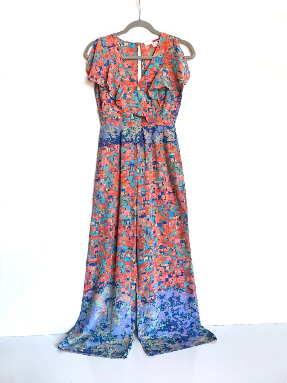 Tracy Reese Anthropologie 100 % Silk Manarola Jumpsuit Size 0 Petite Wide Leg - Picture 2 of 9